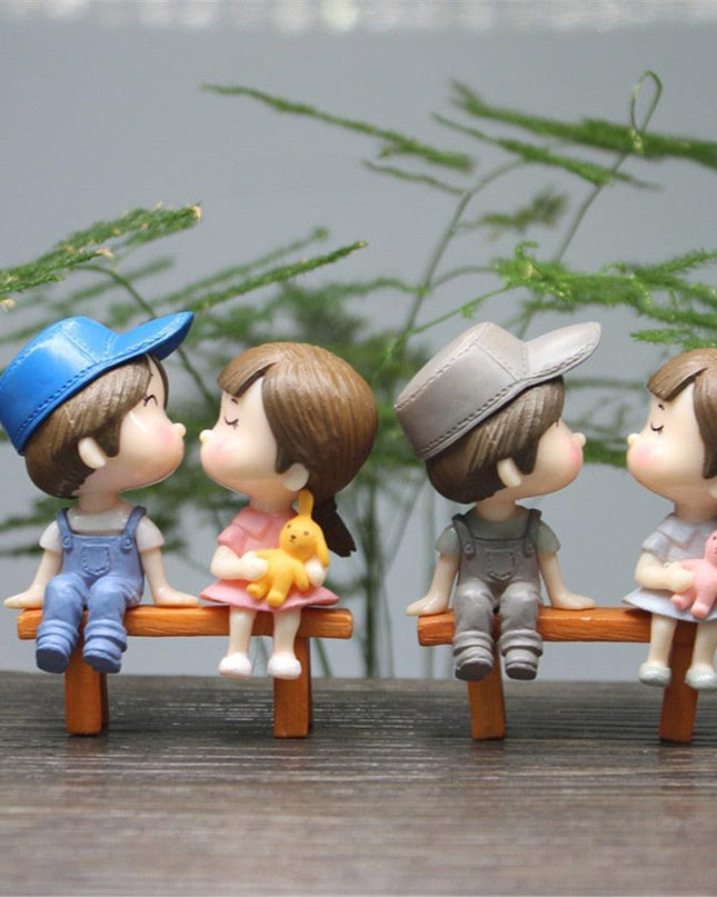 Whimsical Miniature Couple Chairs for Fairy Gardens and Decor