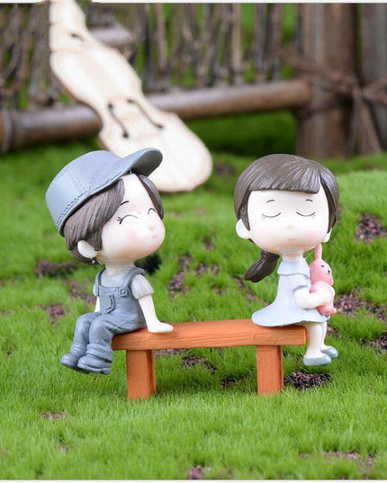 Whimsical Miniature Couple Chairs for Fairy Gardens and Decor