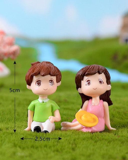 Whimsical Miniature Couple Chairs for Fairy Gardens and Decor