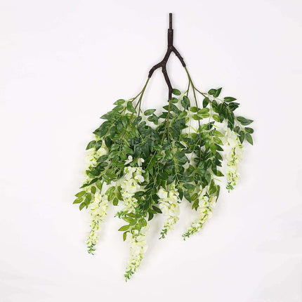 AliKopy 55" Cream Silk Wisteria Vine Chandelier - Interchangeable Bran