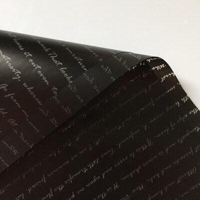 Chic Blossom Gift Wrap Set - 20 Waterproof Sheets 58x58cm with Elegant English Letters Design