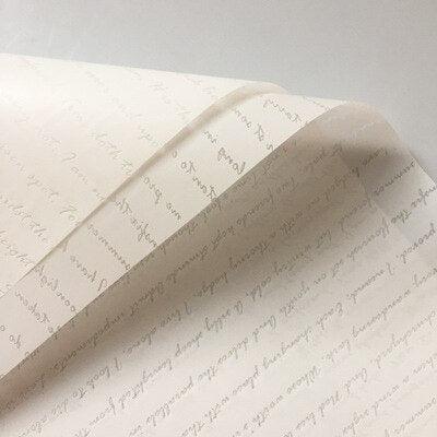 Elegant English Letters Blossom Gift Wrap Collection - 20 Sheets 58x58cm, Waterproof