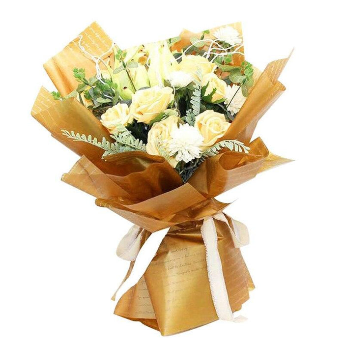 Sophisticated English Letters Floral Gift Wrap Set - 20 Sheets 58x58cm, Waterproof