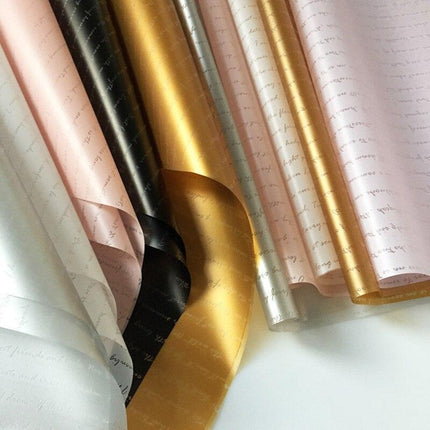 Chic Blossom Gift Wrap Set - 20 Waterproof Sheets 58x58cm with Elegant English Letters Design