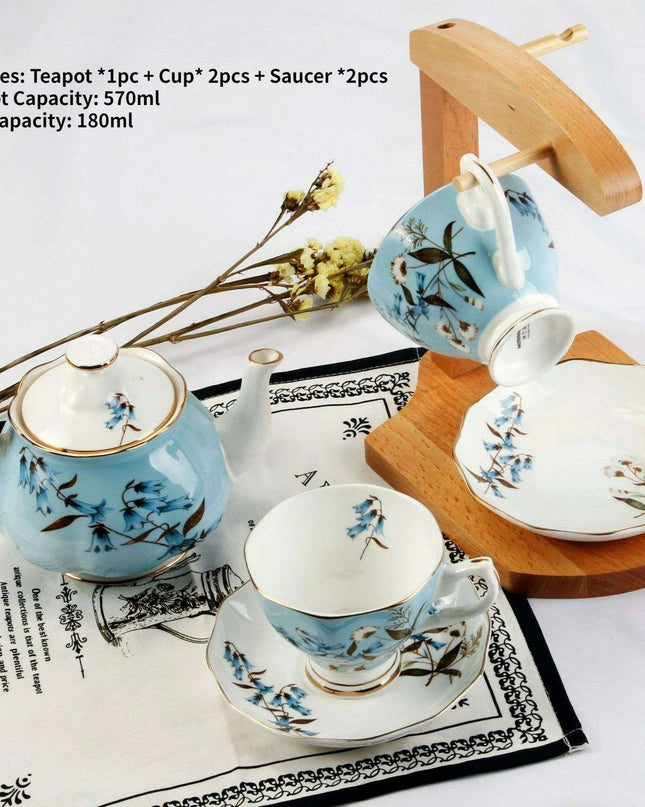 European Royal Gold-Trimmed Bone China Tea and Coffee Set - Opulent Afternoon Tea Collection