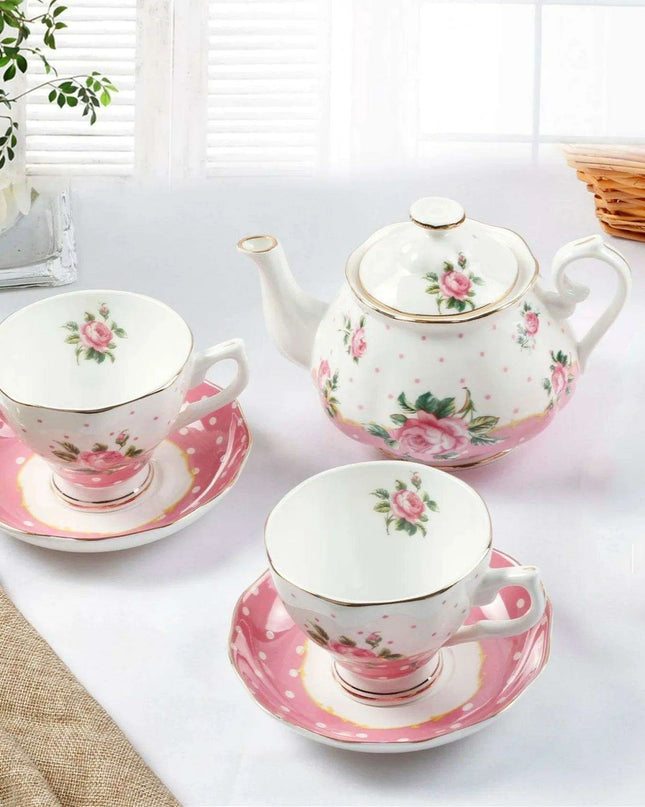 European Royal Gold-Trimmed Bone China Tea and Coffee Set - Opulent Afternoon Tea Collection