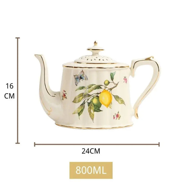 European Vintage Porcelain Tea and Coffee Set with Dessert Plate - Elegant European Tea and Coffee Collection