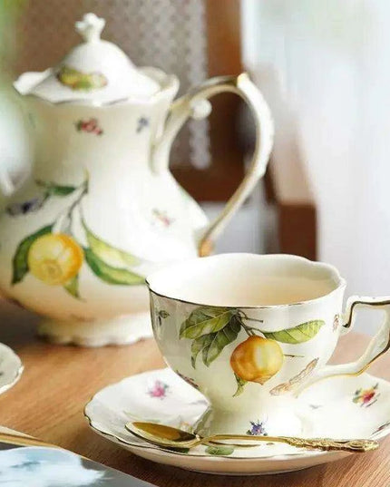 Vintage European Porcelain Tea and Coffee Set with Dessert Plate - Timeless Elegance Collection