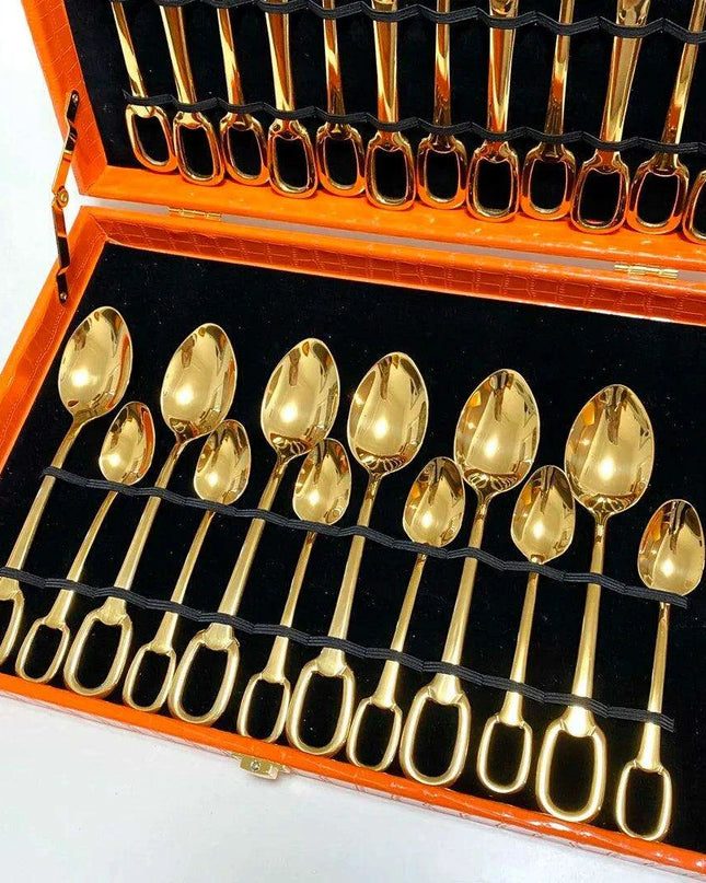 Elegant 24-Piece Stainless Steel Dining Set