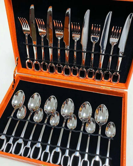 Elegant 24-Piece Stainless Steel Dining Set