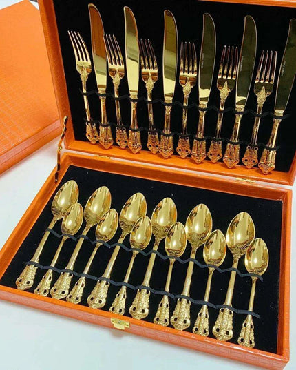 Elegant 24-Piece Stainless Steel Dining Set