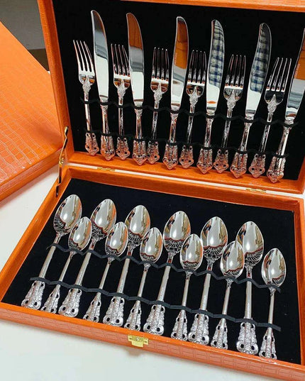 Elegant 24-Piece Stainless Steel Dining Set