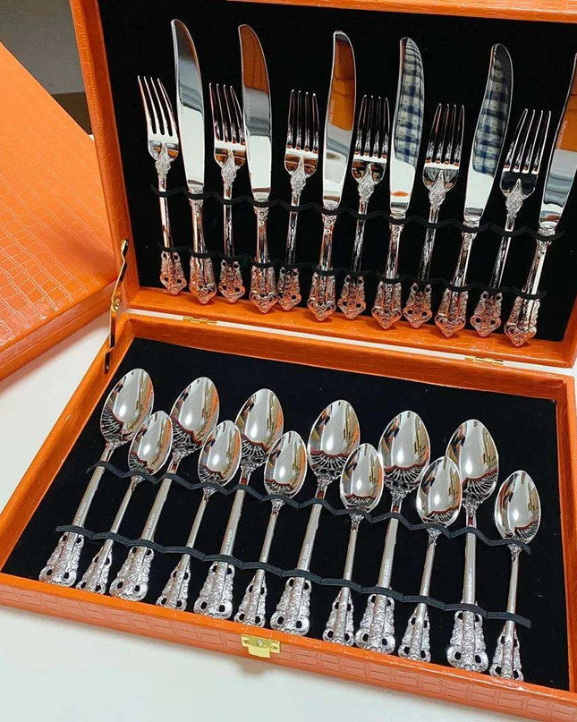 Elegant 24-Piece Stainless Steel Dining Set