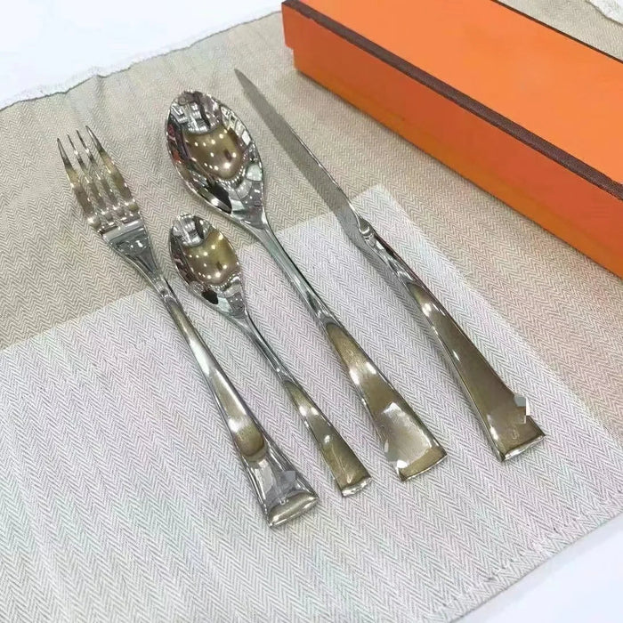 Luxurious 24-Piece Stainless Steel Dining Ensemble
