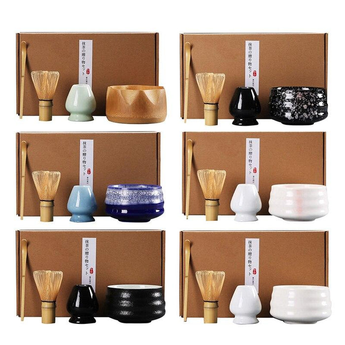 Exquisite 4-Piece Traditional Matcha Gift Set | Japanese Tea Sets