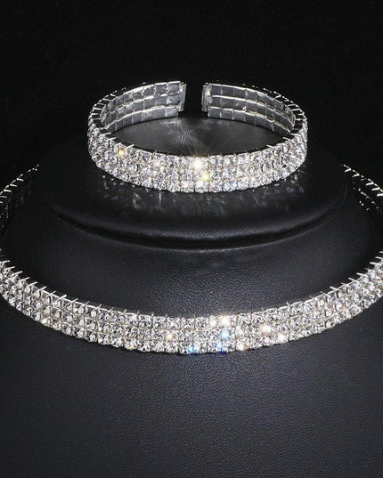 Sophisticated Crystal Tassel Jewelry Ensemble with African Rhinestones