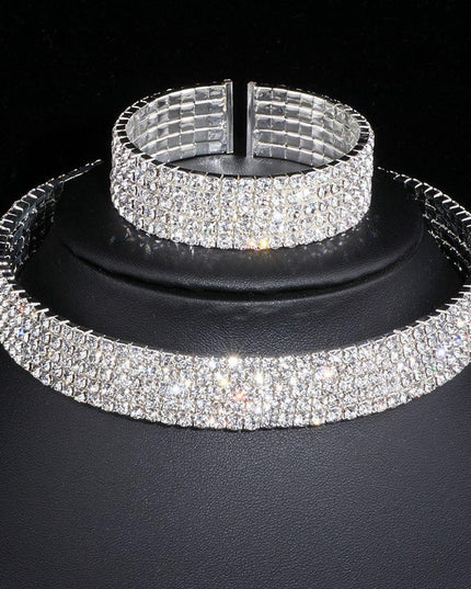 Sophisticated Crystal Tassel Jewelry Ensemble with African Rhinestones