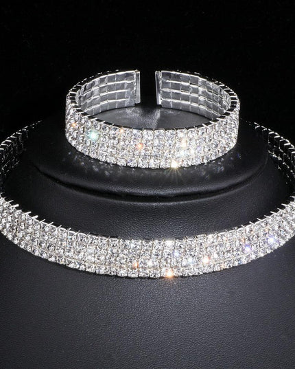 Sophisticated Crystal Tassel Jewelry Ensemble with African Rhinestones