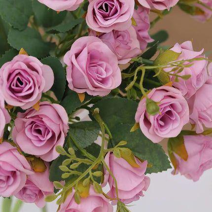 AliKopy 2 Pack 12" Lavender Lilac Faux Rose Bouquets - Realistic Desig