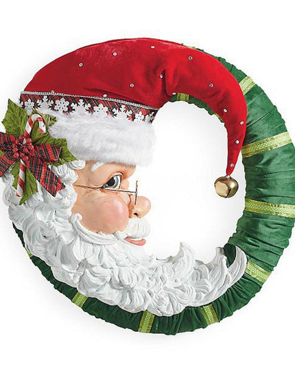 Luxurious Red and Gold Illuminated Christmas Wreath - Chic Holiday Decor for Your Home