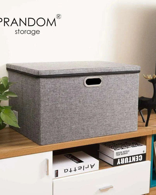 Elegant 5-Piece Foldable Linen Storage Bin Set - Large Organizing Baskets with Handles