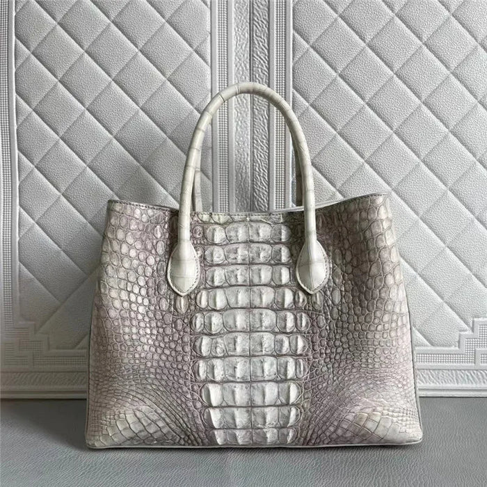 Alligator Elegance: Handcrafted Crocodile Leather Tote for Sophisticated Women