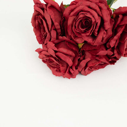 AliKopy 17" Burgundy Jumbo Silk Rose Bouquet - Premium Quality Floral