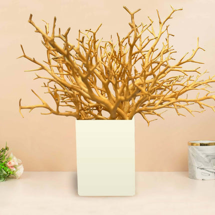 AliKopy 10-Pack Metallic Gold Manzanita Tree Branches, 14" Centerpiece