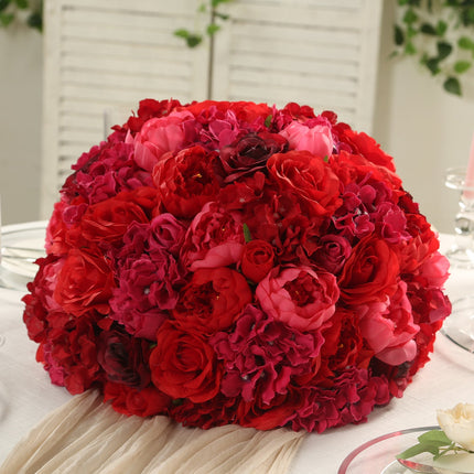 AliKopy 20" Red Silk Rose Wedding Centerpiece - Pre-Arranged, Elegant