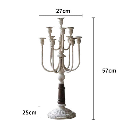 American Retro Nostalgic Solid Wood Candle Holder Ornaments