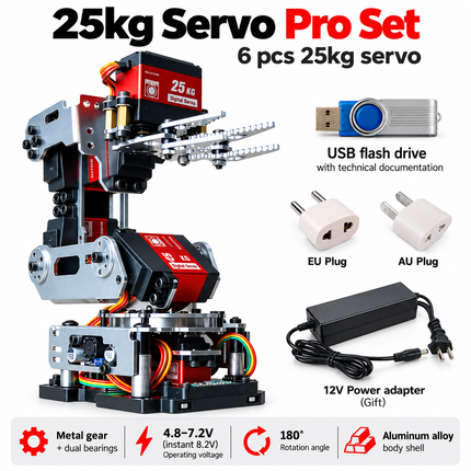 6 DOF Robotic Arm with Claw Clamp Gripper Kit Compatible 20Kg Servo fo Automation Control Components 6-dof-robotic-arm-with-claw-clamp-gripper-kit-compatible-20kg-servo-for-arduino-robot-diy-kit-android-app-programmable-robot-arm Toys & Games > Learning & Education > Science Kits & Toys > Robotics Kits