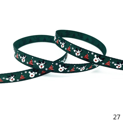 Peekaboo Studio Size 5 10mm Printed Grosgrain Christmas Ribbon - Durab