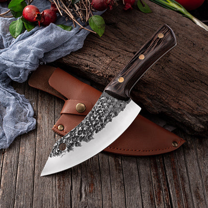 Stainless Steel Slaughter Knife For Deboning And Meat Cutting With PU Leather