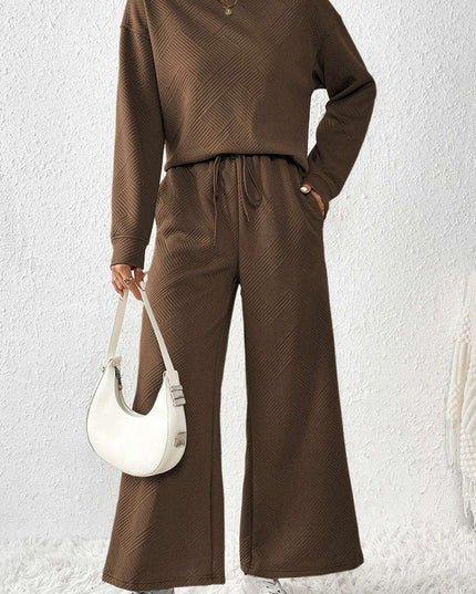 Sophisticated Textured Dark Brown Lounge Set for Effortless Elegance