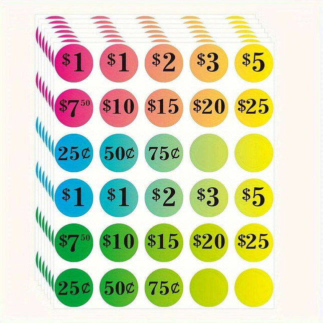 210-Pack Self-Adhesive Dollar Price Labels - 1-Inch Stickers for Hassle-Free Pricing at Garage Sales and Flea Markets