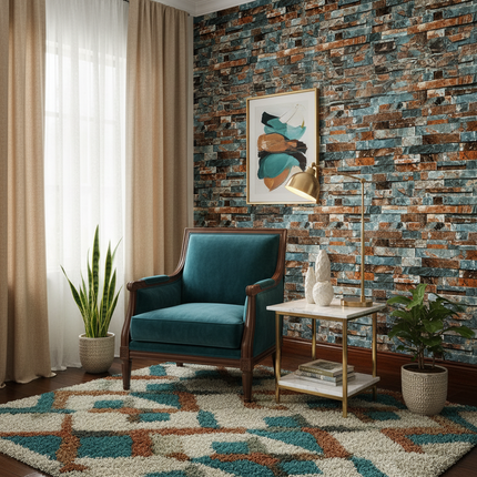 Peekaboo Studio Hall Retro Culture Marble Tile Wallpaper - Easy Peel &