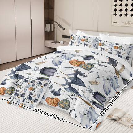 Peekaboo Studio 8-Piece Halloween Comforter Set with Witch Pattern