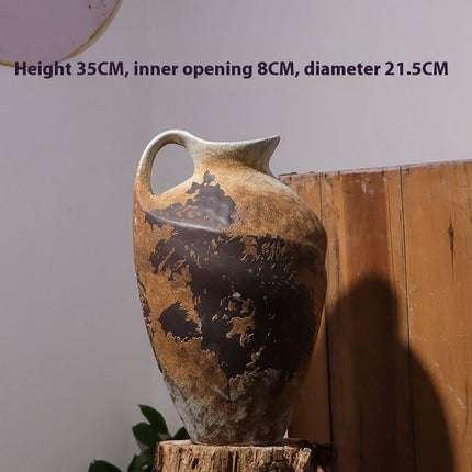 Mottled Kettle Ceramic Vases Set New Chinese Style Stoneware Butterfly Motif