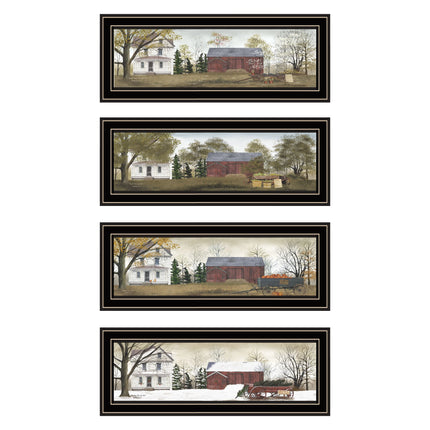 Billy Jacobs 4-Piece Black Framed Wall Art Set - Four Seasons Decor