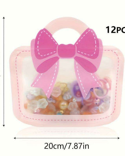 12-Pack Elegant Self-Standing Gift Bags with Charming Bows - Ideal for Celebrations, Treats & Business Packaging