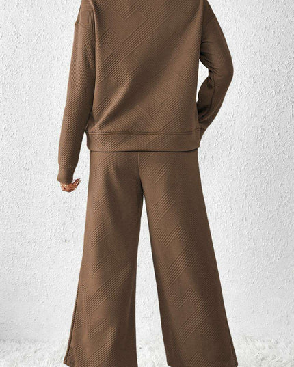 Sophisticated Textured Dark Brown Lounge Set for Effortless Elegance