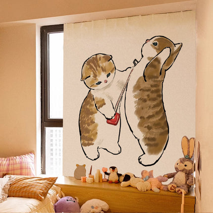 Peekaboo Studio Velcro Cat Curtain – Punch-Free Self-Adhesive Shade