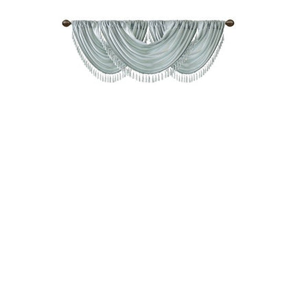 Room and Decor Faux Silk Waterfall Valance, Embellished, 38x46" Dusty