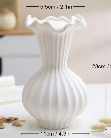 Sleek White Twisted Tube Ceramic Vase for Contemporary Decor
