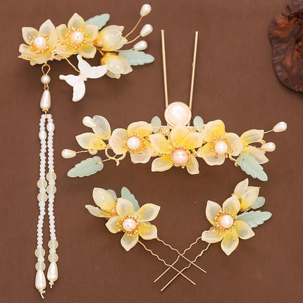Peekaboo Studio Women's Flower Tassel Hairpin Set - Elegant Accessorie