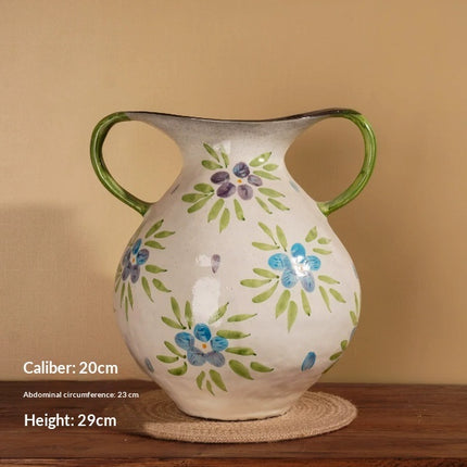 Ceramic Ethnic Decorative Vase for Home and Office Desktop 29x23 cm