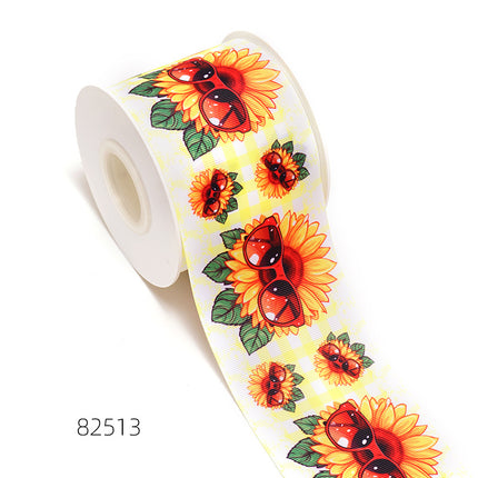 Peekaboo Studio Cartoon Printed Ribbon - Floral Design, 1.5" Wide