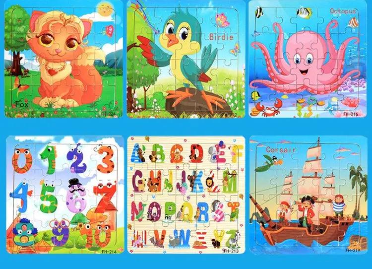 Montessori Interactive 3D Wooden Puzzle - Engaging Learning Toy for Young Adventurers