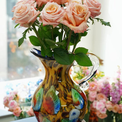 Leopard Print Glass Vase Ornament Handmade In Florence Neo Chinese Style