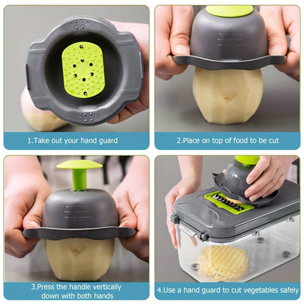 22-in-1 Manual Food Chopper – 14 Blades, Versatile Slicing